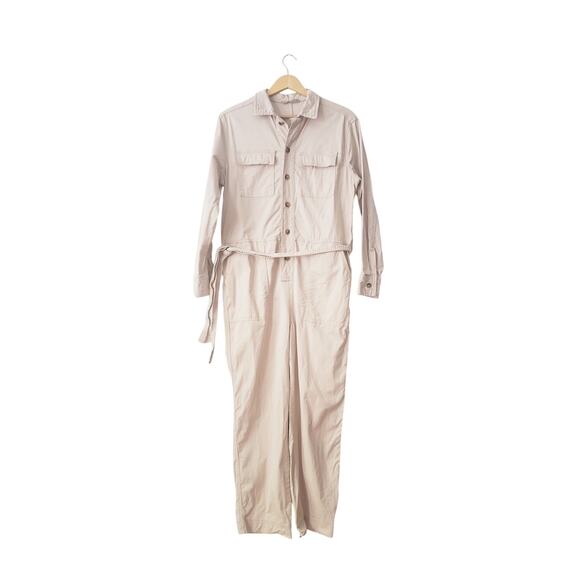 Everlane Modern Utility Jumpsuit In Sandstone Cream Size 8 - Picture 1 of 9